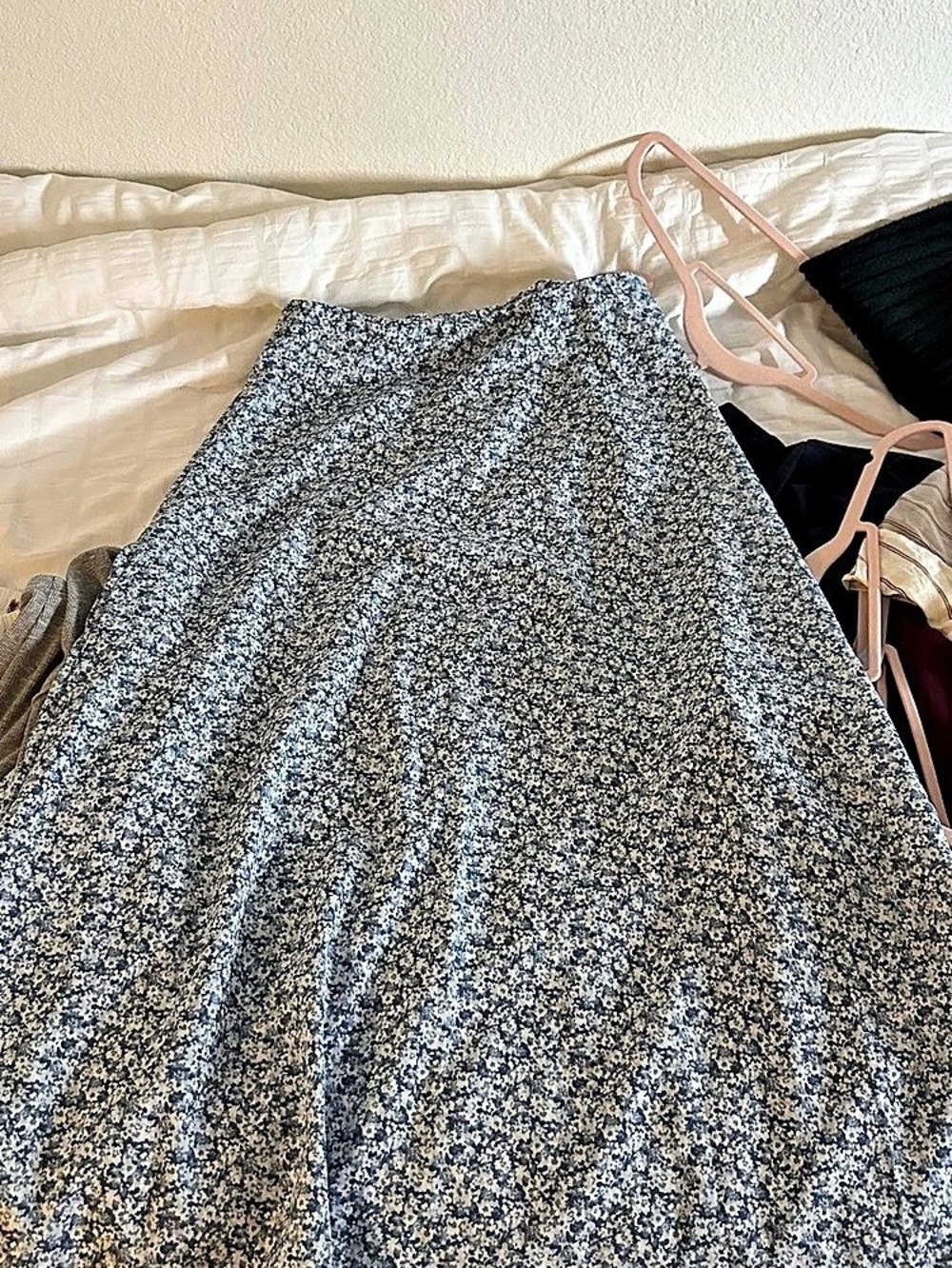 Blue & White Floral Maxi Skirt